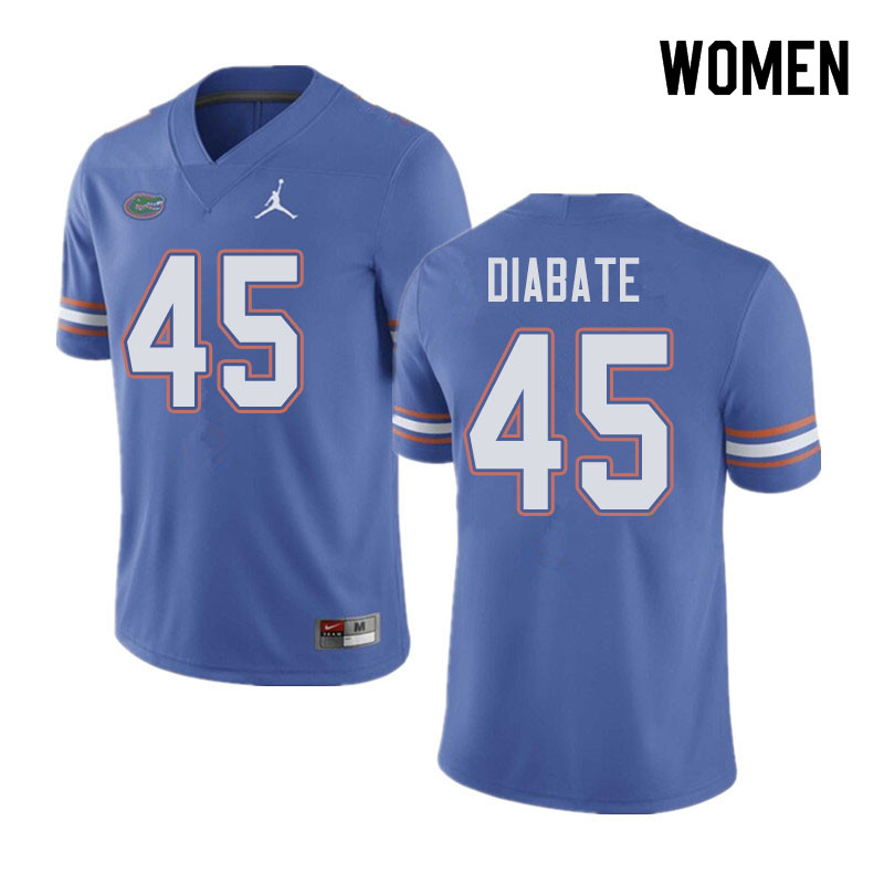 Jordan Brand Women #45 Mohamoud Diabate Florida Gators College Football Jerseys Sale-Blue